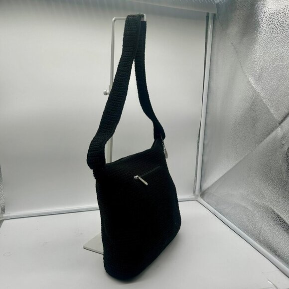 The Sak Woven Shoulder Bag Black Classic Pockets Minimalist Classic Lagenlook - Picture 6 of 12